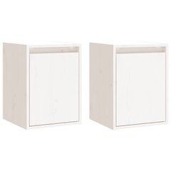 vidaXL sienas skapīši, 2 gab., balti, 30x30x40 cm, priedes masīvkoks cena un informācija | Plaukti | 220.lv