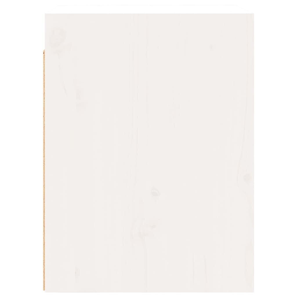 vidaXL sienas skapīši, 2 gab., balti, 30x30x40 cm, priedes masīvkoks цена и информация | Plaukti | 220.lv