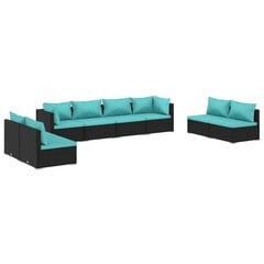 Садовый набор мебели VidaXL, чёрный / синий цена и информация | Комплекты уличной мебели | 220.lv