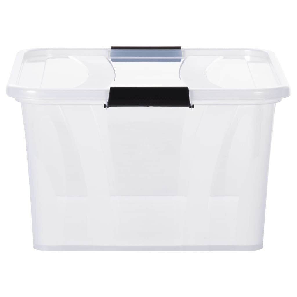 vidaXL uzglabāšanas kastes ar vāku, 2 gab., caurspīdīgas, 32 litri цена и информация | Veļas grozi un mantu uzglabāšanas kastes | 220.lv