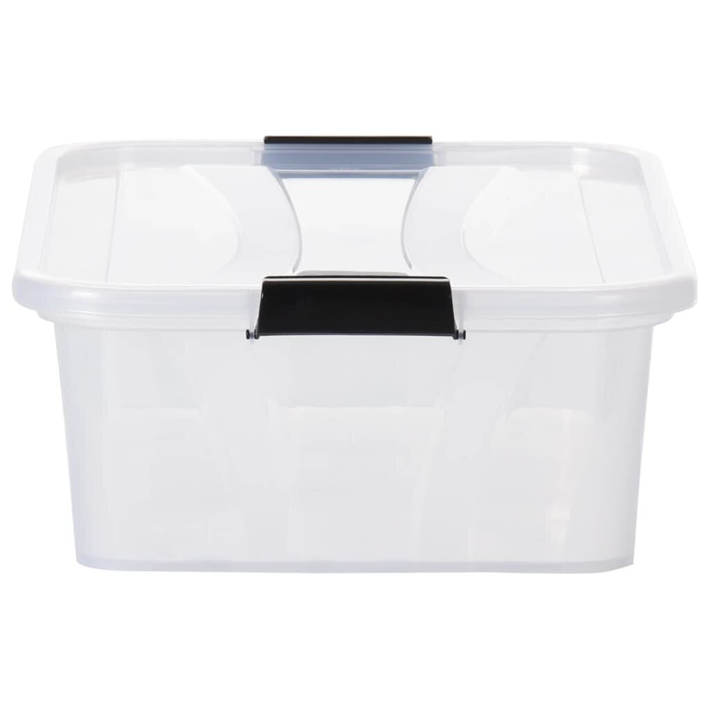 vidaXL uzglabāšanas kastes ar vāku, 2 gab., caurspīdīgas, 7 litri цена и информация | Veļas grozi un mantu uzglabāšanas kastes | 220.lv