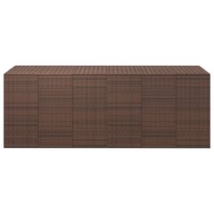 vidaXL dārza spilvenu kaste, 291x100,5x104 cm, brūna PE rotangpalma цена и информация | Уличные контейнеры, контейнеры для компоста | 220.lv