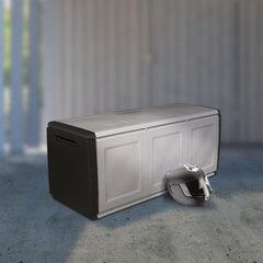 vidaXL dārza mantu kaste, 138x53x57 cm, 330 L, tumši pelēka, melna cena un informācija | Komposta kastes un āra konteineri | 220.lv