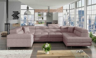 Угловой диван-кровать Letto-Right-Omega 91, розовый цена и информация | Диваны | 220.lv