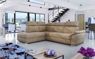 Угловой диван-кровать Loreto-Left-Berlin 03, коричневый цена и информация | Диваны | 220.lv