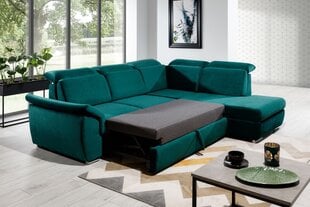 Угловой диван-кровать Loreto-Left-Monolith 37, зеленый цена и информация | Диваны | 220.lv