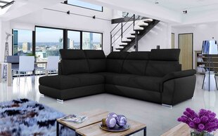 Угловой диван-кровать Loreto-Left-Sawana 14 / Soft 11, черный цена и информация | Диваны | 220.lv