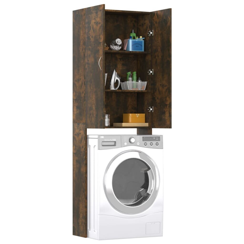 vidaXL veļasmašīnas skapītis, ozolkoka krāsa, 64x25,5x190 cm cena un informācija | Vannas istabas skapīši | 220.lv