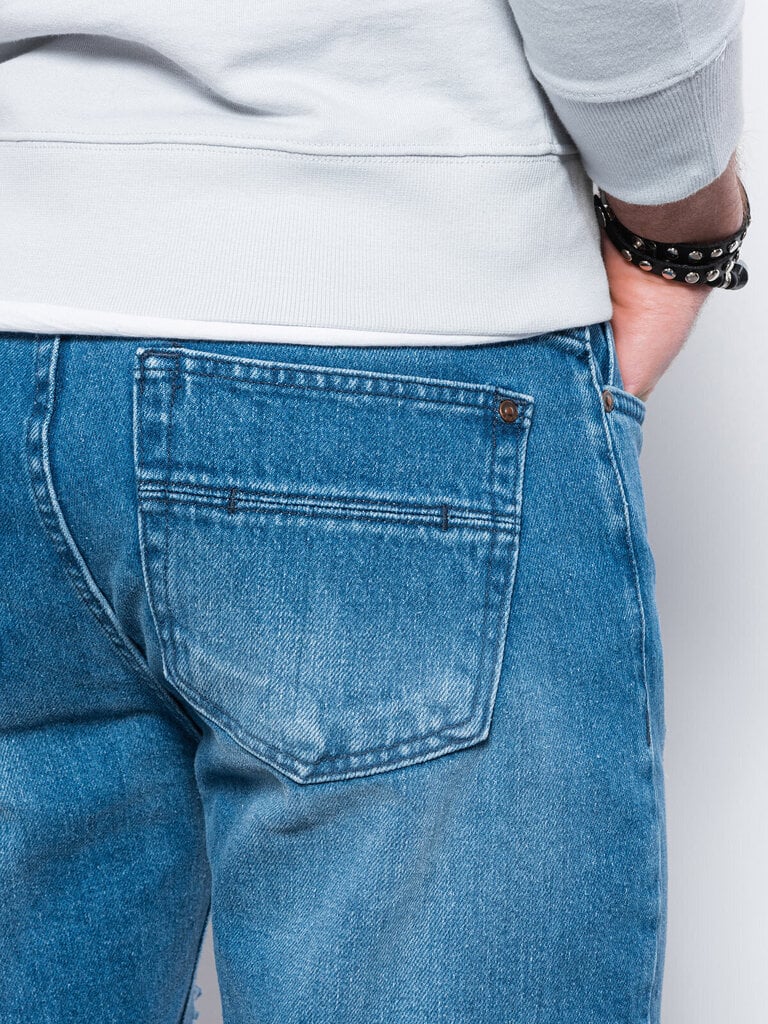 Vīriešu džinsa bikses Ombre P1028, zilas cena un informācija | Vīriešu džinsi | 220.lv