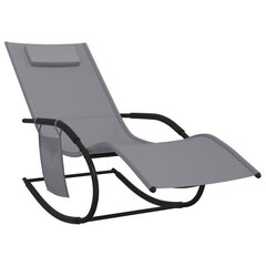 VidaXL sauļošanās šūpuļkrēsli, 2 gab., tērauds, pelēks tekstilēns цена и информация | Шезлонги | 220.lv