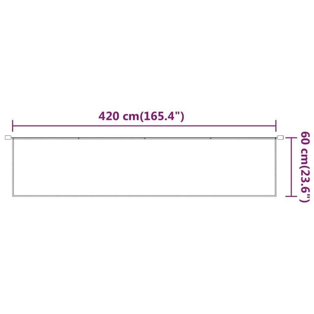 VidaXL vertikāla markīze, gaiši zaļa, 60x420 cm, Oksfordas audums cena un informācija | Saulessargi, markīzes un statīvi | 220.lv