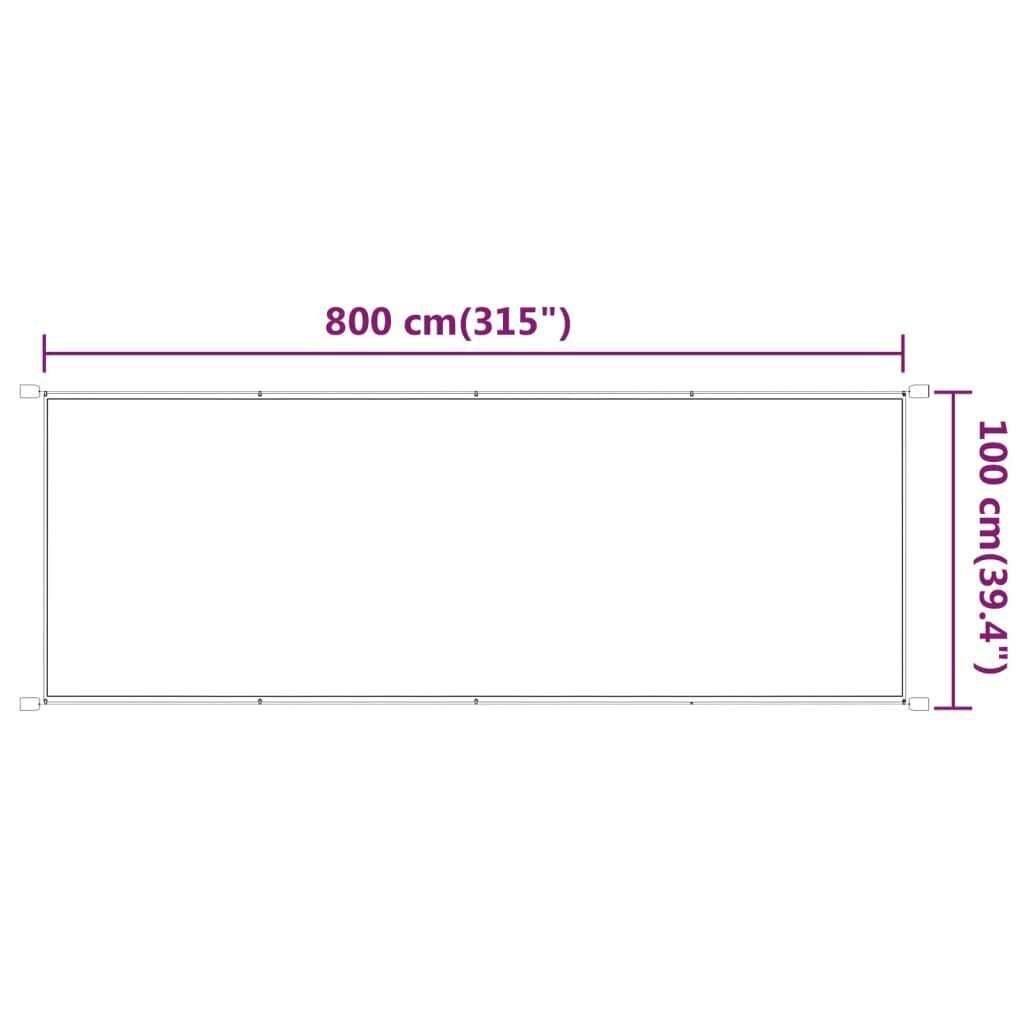 VidaXL vertikāla markīze, gaiši zaļa, 100x800 cm, Oksfordas audums cena un informācija | Saulessargi, markīzes un statīvi | 220.lv