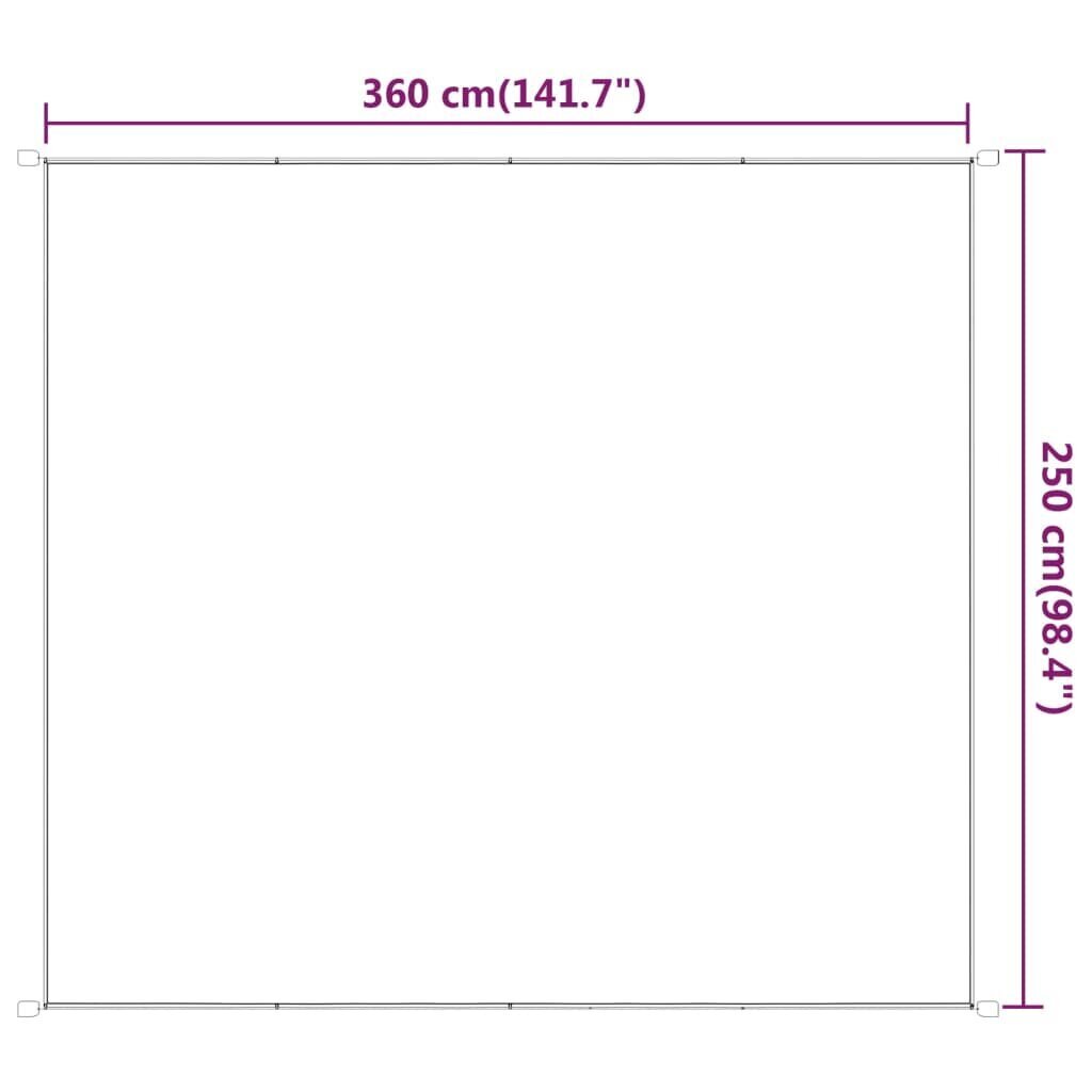 VidaXL vertikāla markīze, gaiši zaļa, 250x360 cm, Oksfordas audums cena un informācija | Saulessargi, markīzes un statīvi | 220.lv