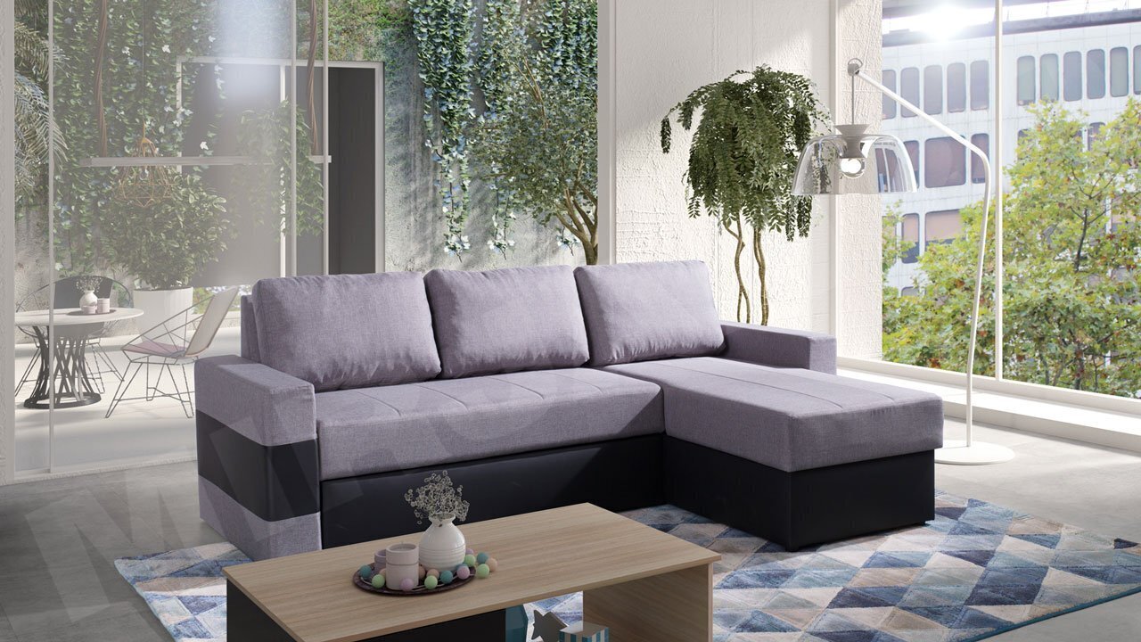 Stūra dīvāns Deco-ekoskóra Soft 011 + Lux 05-Right cena un informācija | Dīvāni | 220.lv