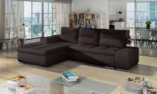 Угловой диван-кровать E-Ottavio-Soft 66 тёмно-коричневый-Left цена и информация | Диваны | 220.lv