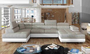 Угловой диван-кровать Rodrigo-Left-Berlin 01 / Soft 17 белый цена и информация | Диваны | 220.lv