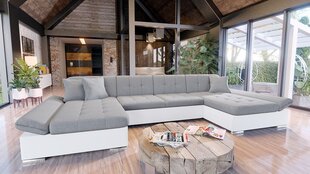 Угловой диван-кровать Agata-ekoskóra Soft 017 (белый) + Бристоль 2460 цена и информация | Диваны | 220.lv