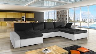 П-образный диван-кровать Caro-ekoskóra Soft 017 (белый) + Casablanca 2316 цена и информация | Диваны | 220.lv