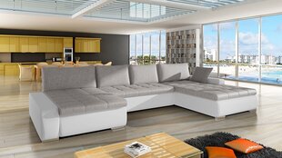 П-образный диван-кровать Caro-ekoskóra Soft 017 (белый) + Lawa 05 цена и информация | Диваны | 220.lv
