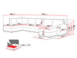 U veida stūra dīvāngulta Szafran Large-Right-ekoskóra Soft 017 (balta) + Lux 06 cena un informācija | Dīvāni | 220.lv
