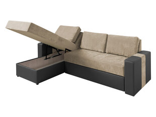 Угловой диван-кровать Nado-ekoskóra Soft 011 (czarna) + Aura 15-Left цена и информация | Диваны | 220.lv
