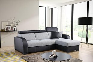 Угловой диван-кровать Markus-ekoskóra Soft 011 (czarna) + Sumatra 6 цена и информация | Диваны | 220.lv