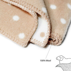 Детское шерстяное одеяло/плед из шерсти (New Zealand wool) La bebe™ Lambswool 70х100 Art.76387 Beige dots, 70х100 см цена и информация | Одеяла | 220.lv