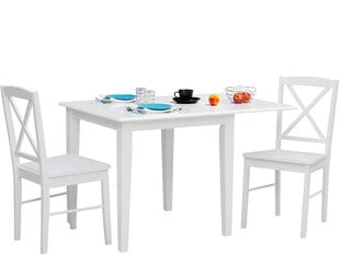 Комплект мебели для столовой Notio Living Flik/Sori 80 с удлиняемой столешницей, белый цена и информация | Комплекты мебели для столовой | 220.lv
