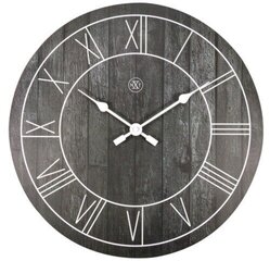 Sienas pulkstenis Pauls 40 cm koka melns cena un informācija | Pulksteņi | 220.lv