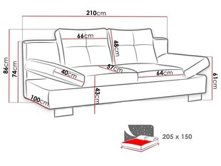 Диван-кровать Trina-Bergamo 86 цена и информация | Диваны | 220.lv