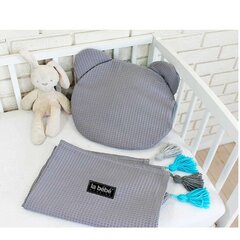 Хлопковый пледик + подушка La bebe™ Waffle Set Art.1094105 Grey, 100x75 cм цена и информация | Детское постельное бельё | 220.lv