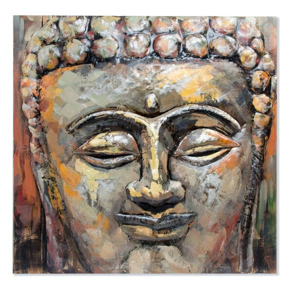 Glezna DKD Home Decor Buda Koks Metāls Austrumniecisks Buda (80 x 80 x 7 cm) cena un informācija | Gleznas | 220.lv