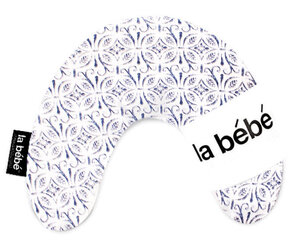 Подкова для сна, кормления малыша La Bebe™ Mimi Nursing Cotton Pillow Art.3327 White/Blue 19x46 cм цена и информация | Детское постельное бельё | 220.lv