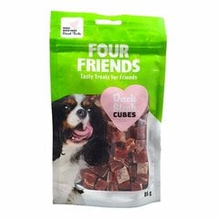 Four Friends Dog Treats Duck Steak Cubes лакомство для собак - Кубики утиного стейка, 85 г цена и информация | Лакомства для собак | 220.lv