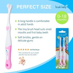 Детская зубная щетка Brush Baby FirstBrush Art.BRB096, 1 шт. цена и информация | Косметика для мам и детей | 220.lv