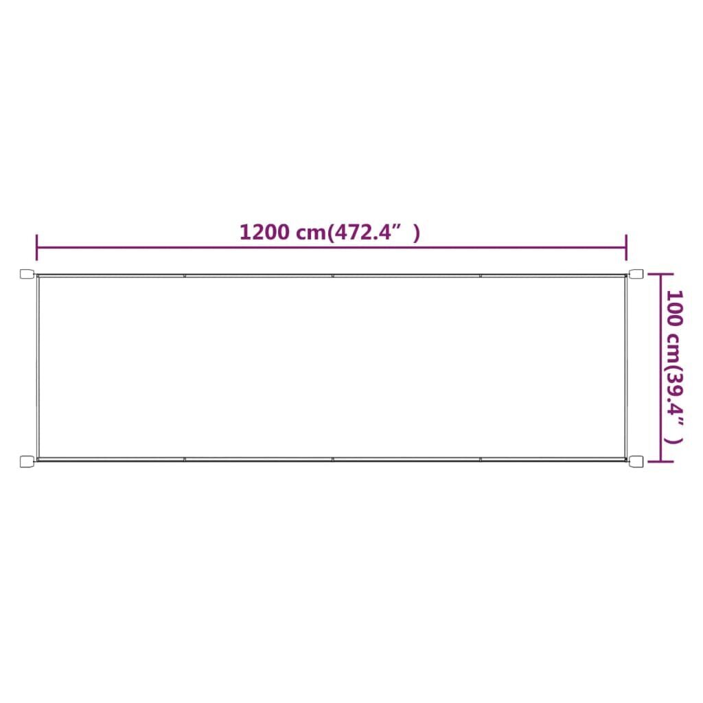 VidaXL vertikāla markīze, sarkanbrūna, 100x1200 cm, Oksfordas audums cena un informācija | Saulessargi, markīzes un statīvi | 220.lv