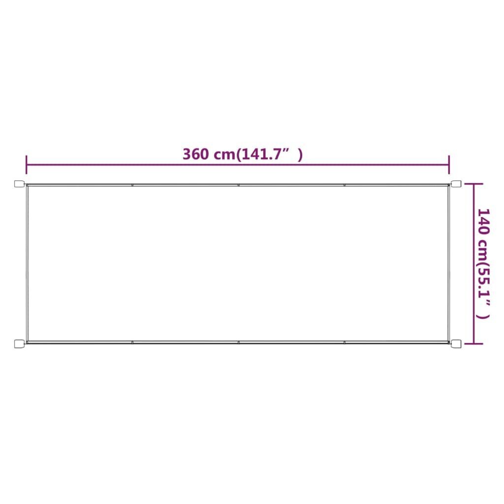 VidaXL vertikāla markīze, sarkanbrūna, 140x360 cm, Oksfordas audums cena un informācija | Saulessargi, markīzes un statīvi | 220.lv