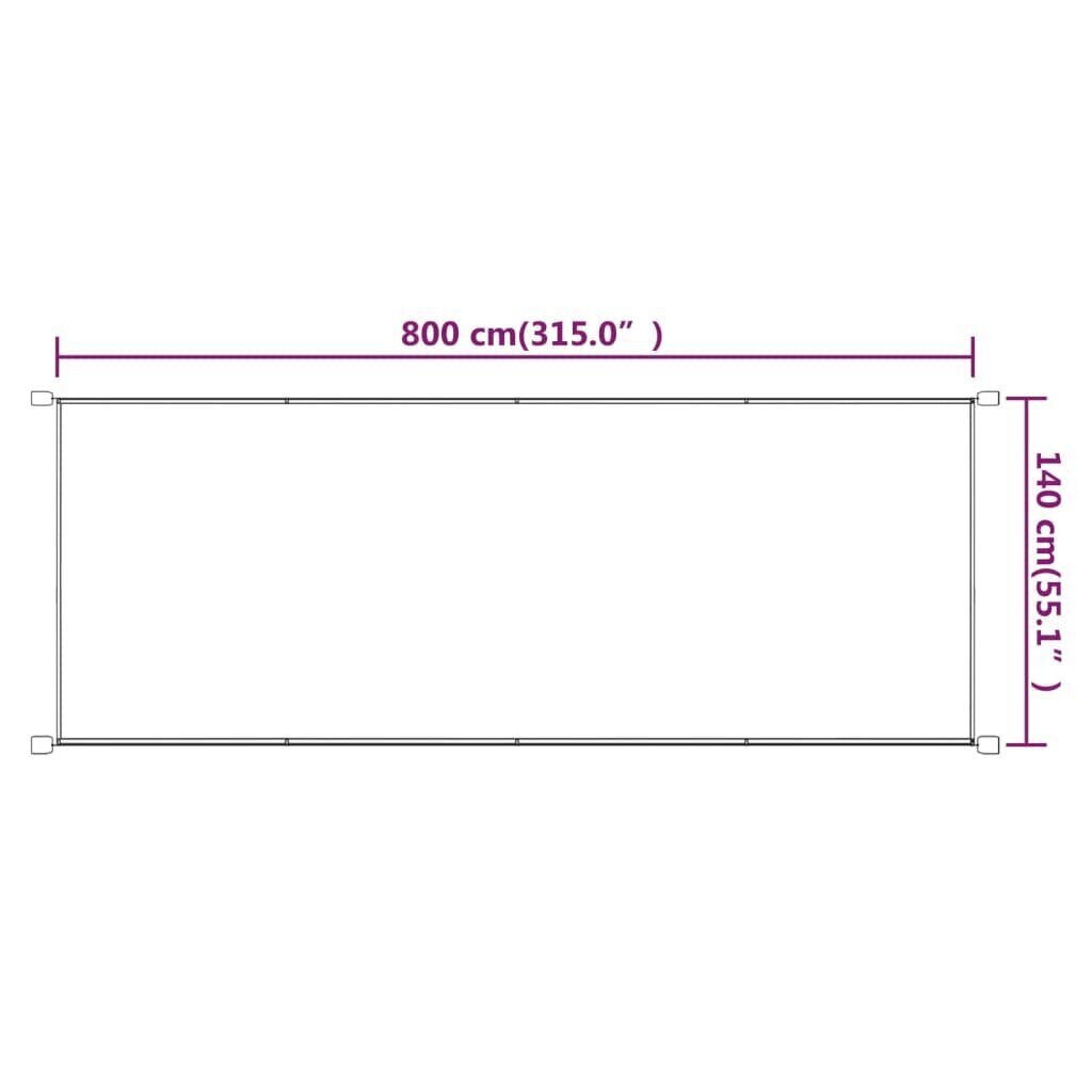 VidaXL vertikāla markīze, sarkanbrūna, 140x800 cm, Oksfordas audums cena un informācija | Saulessargi, markīzes un statīvi | 220.lv