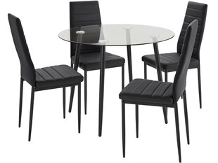 Набор мебели для столовой Notio Living Darius 100/Sally, черный цвет цена и информация | Комплекты мебели для столовой | 220.lv