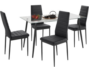 Набор мебели для столовой Notio Living Darius 140/Sally, черный цена и информация | Комплекты мебели для столовой | 220.lv