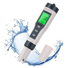 Ūdens kvalitātes testeris, digitālais TDS, PH temperatūras mērītājs, 3in1 cena un informācija | Mitruma, temperatūras, pH, ORP mērītāji | 220.lv