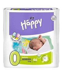 Happy Before Newborn 93869 Bērnu autiņbiksītes 0 izmērs līdz 2 kg, 46 gab. cena un informācija | Autiņbiksītes | 220.lv
