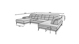 U-veida stūra dīvāns E-BRETAN-Velvetmat 10-Right cena un informācija | Dīvāni | 220.lv