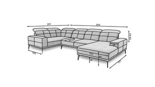 U-veida stūra dīvāns NEVIRO-Soft 17-Left cena un informācija | Dīvāni | 220.lv