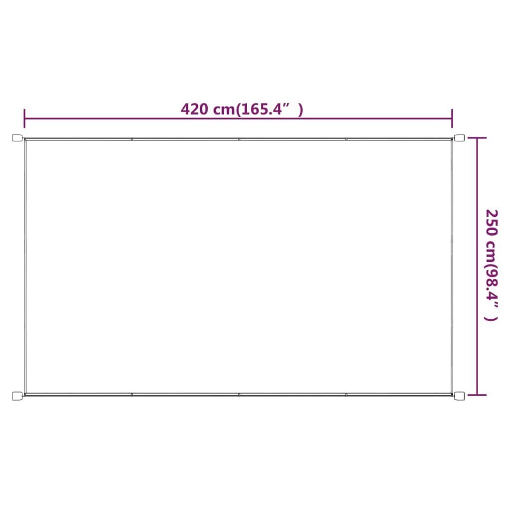 VidaXL vertikāla markīze, sarkanbrūna, 250x420 cm, Oksfordas audums cena un informācija | Saulessargi, markīzes un statīvi | 220.lv