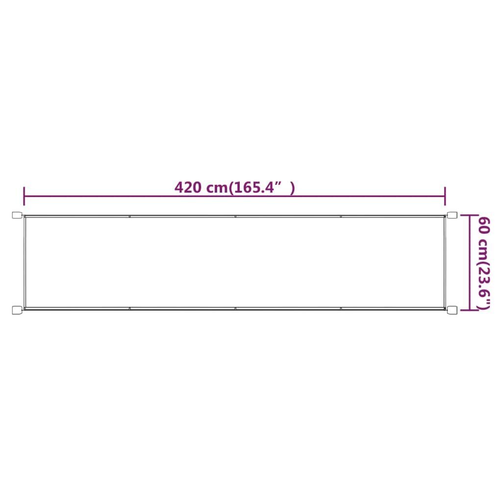 VidaXL vertikāla markīze, pelēkbrūna, 60x420 cm, Oksfordas audums cena un informācija | Saulessargi, markīzes un statīvi | 220.lv