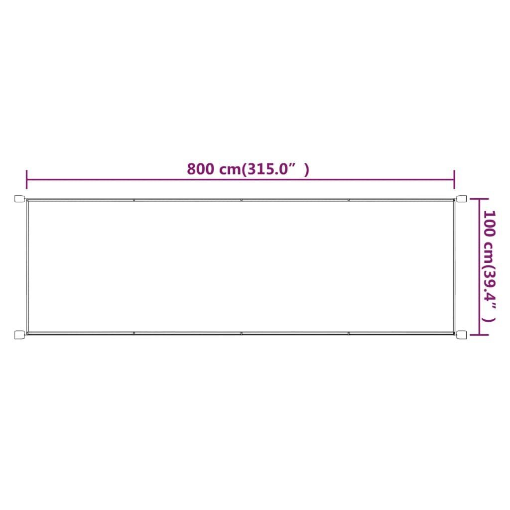 VidaXL vertikāla markīze, pelēkbrūna, 100x800 cm, Oksfordas audums cena un informācija | Saulessargi, markīzes un statīvi | 220.lv