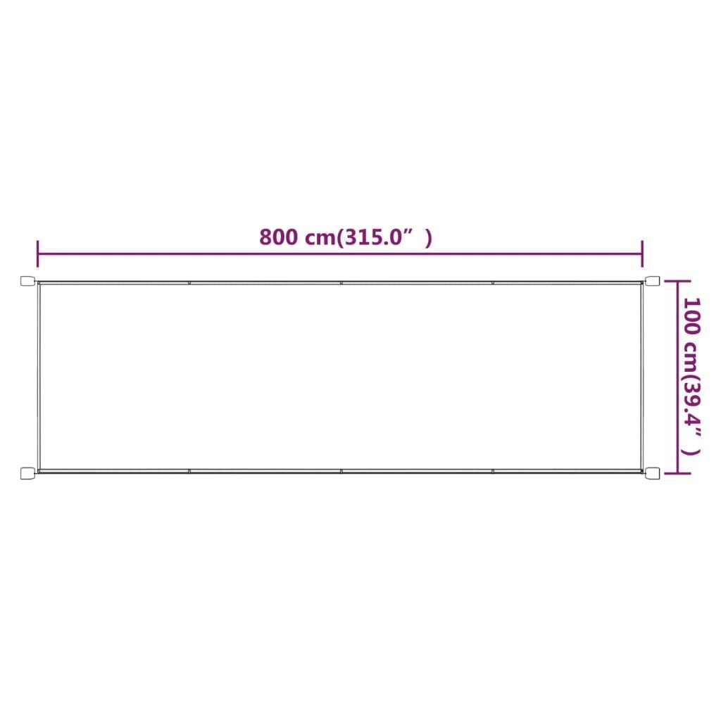 VidaXL vertikāla markīze, zila, 100x800 cm, Oksfordas audums цена и информация | Saulessargi, markīzes un statīvi | 220.lv