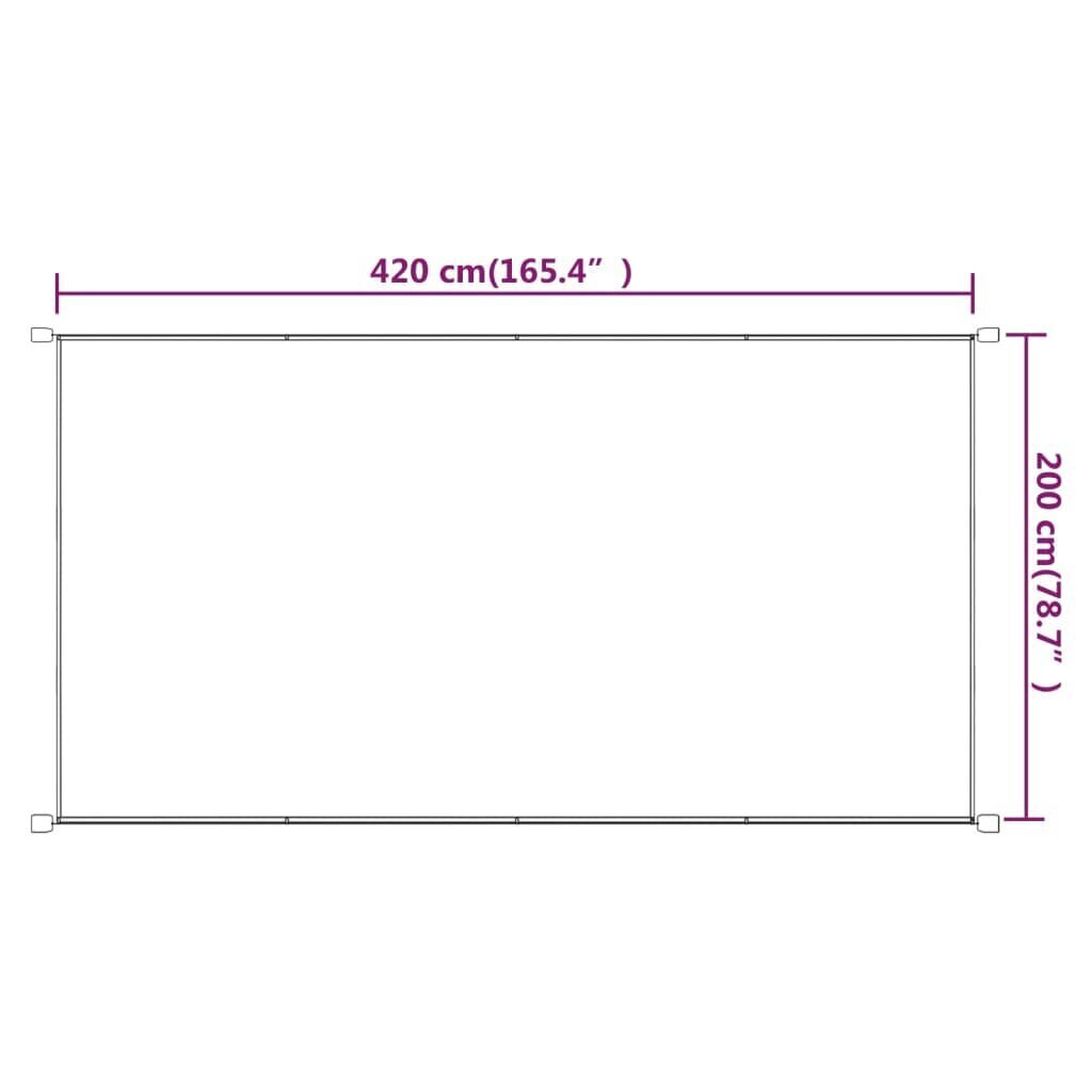 VidaXL vertikāla markīze, zila, 200x420 cm, Oksfordas audums cena un informācija | Saulessargi, markīzes un statīvi | 220.lv