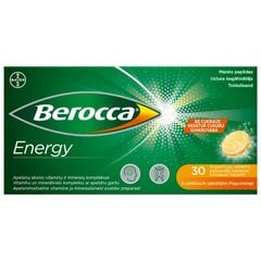 Uztura bagātinātājs Berocca Energy putojošās tabletes, N30 cena un informācija | Vitamīni, preparāti, uztura bagātinātāji labsajūtai | 220.lv